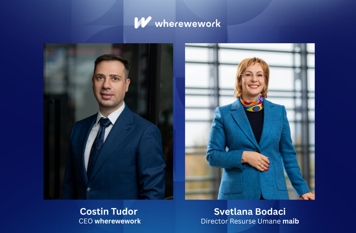 Costin Tudor CEO wherewework Svetlana Bodaci, Human Resources Director at Maib